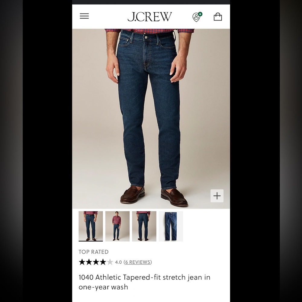 J Crew men’s style 1040 athletic tailored fit narrow tapered leg jeans NWT 30/32